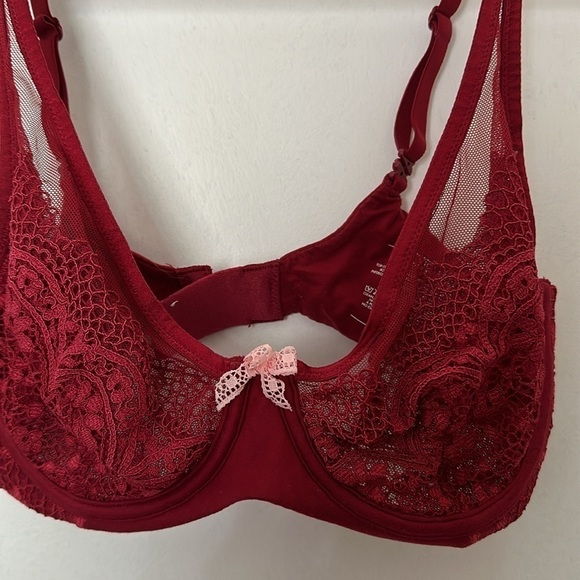 Body by Victoria Unlined Demi/Demo-Buste Non Double in Red! - Picture 2 of 6